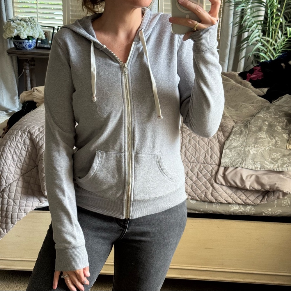 Abbot Main Venice Beach Women's Gray Zip-Up Hoodie Small
